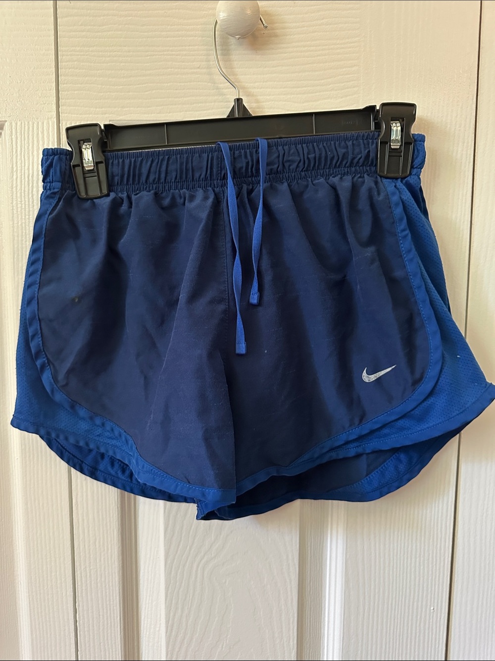 Nike Women'sDr-Fit  Dual-Tone Navy Running Shorts with Swoosh